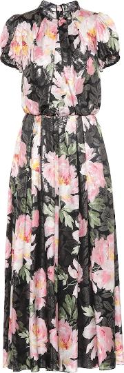 Floral Printed Silk Blend Jumpsuit 