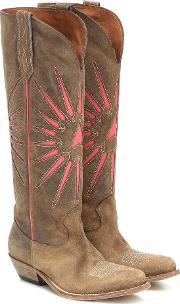 Wish Star Suede Cowboy Boots 