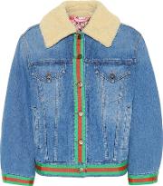 Denim Jacket With Faux Shearling 