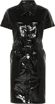 Lucille Patent Leather Shirt Dress 