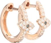 Pave Eye Mini 14kt Rose Gold Hoop Earrings With Diamonds 