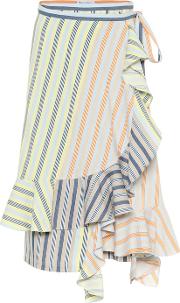 Striped Cotton Midi Skirt 