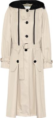 Hooded Cotton Trench Coat 