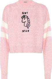 Not Nice Cropped Wool Sweater 
