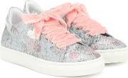 Floral Glitter Sneakers 