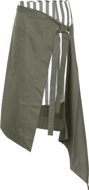 Asymmetric Cotton Wrap Skirt 
