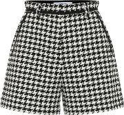 Houndstooth Cotton Blend Shorts 