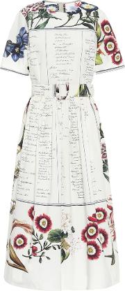 Printed Cotton Poplin Midi Dress 