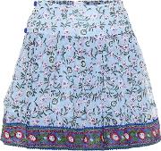 Amora Printed Cotton Miniskirt 