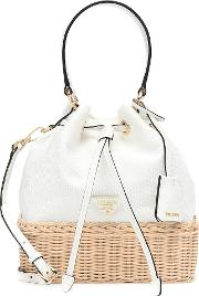 Wicker And Canvas Tote 