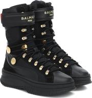 X Balmain Deva Leather Sneakers 