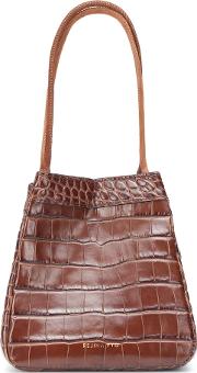 Rita Embossed Leather Bucket Bag 