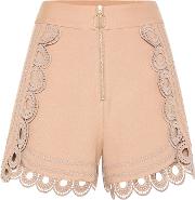 Shorts With Guipure Lace 