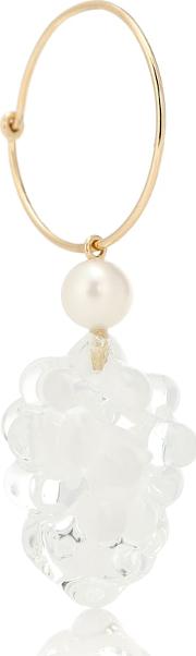 Grappolo 14kt Gold And Pearl Single Earring 
