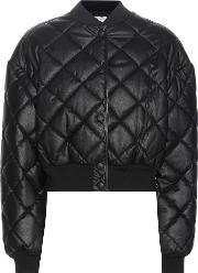 Nathalie Faux Leather Bomber Jacket