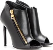 Open Toe Leather Ankle Boots 