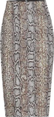 Snake Jacquard Pencil Skirt 