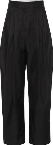High Waisted Cotton Trousers 