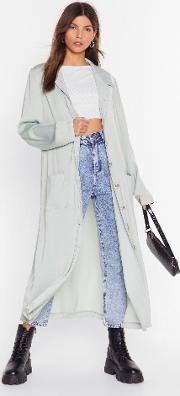 Satin Belted Trench 