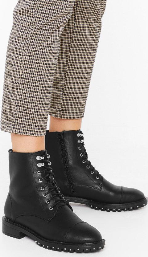 Lee Cooper PU Villa Junior Boots Shoes Lace Up Smart Hi Top Chelsea Ankle Style