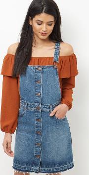 Anita And Green Blue Denim Pinafore Dress