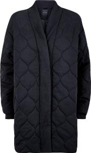 Black Quilted Cocoon Jacket