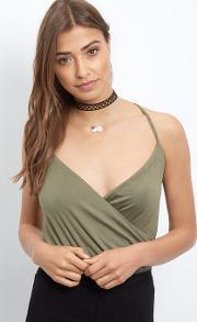 Khaki Wrap Front Bodysuit