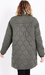 Olive Quilted Cocoon Jacket