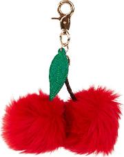 Red Cherry Pom Pom Keyring 