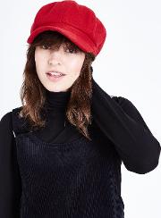 Red Felt Baker Boy Hat