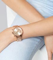Rose Gold Diamant& 233 Detail Sports Watch 