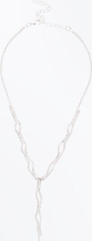 Silver Cubic Zirconia Gem Drop Necklace
