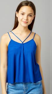 Teens Blue Double Strap Front Cami 