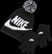 Swoosh Two Piece Younger Kids' Boys' Beanie And Gloves Set