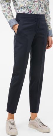 A Suit To Travel In Women's Classic Fit Navy Wool Trousers 