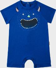 Baby Boys' Blue Monster Print 'narrison' Playsuit 