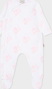 Baby Girls' White Rabbit Print 'nelianor' Playsuit 