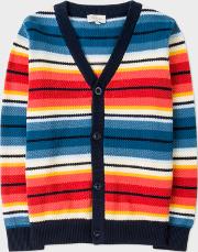 Boys' 2 6 Years Cotton Multi Colour Stripe Cardigan 