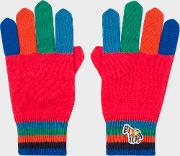 Boys' 8 Years Red Zebra Logo Gloves 