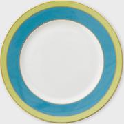 For Thomas Goode Teal And Lime Green 9 Inch Bone China Starter Plate