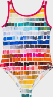 Girls' 7 Years Colour Chart Print 'naiade' Swimsuit 