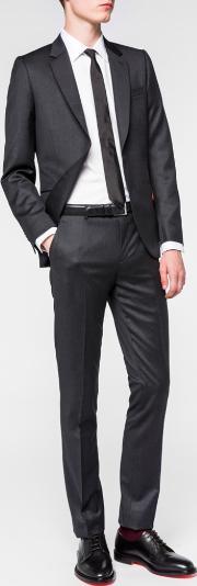 Men's Tailored Fit Charcoal Grey Wool Suit