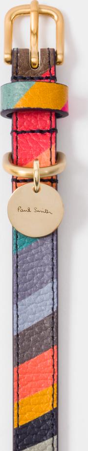 Paul Smith 'swirl' Print Calf Leather Dog Collar 
