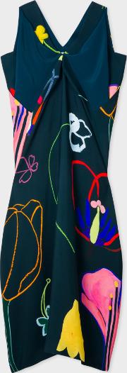 Women's 'crayon Floral' Sleeveless Gown Dress 