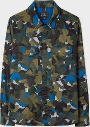 Men's Khaki Camouflage Cotton Twill Shirt Jacket 