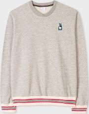 Women's Grey Marl 'rabbit' Embroidery Cotton Sweatshirt 