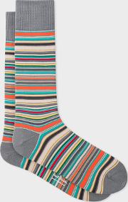 Men's Grey Signature Stripe Socks 