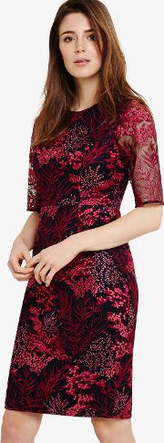 phase eight fern embroidered dress
