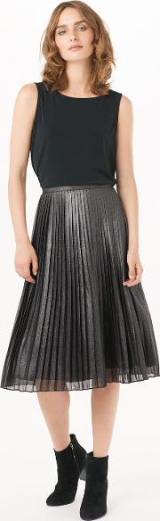 Sia Shimmer Pleated Skirt