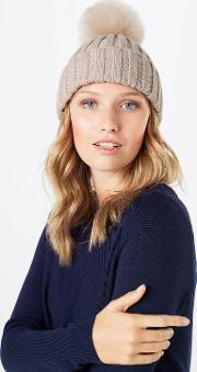 wool blend pom pom hat